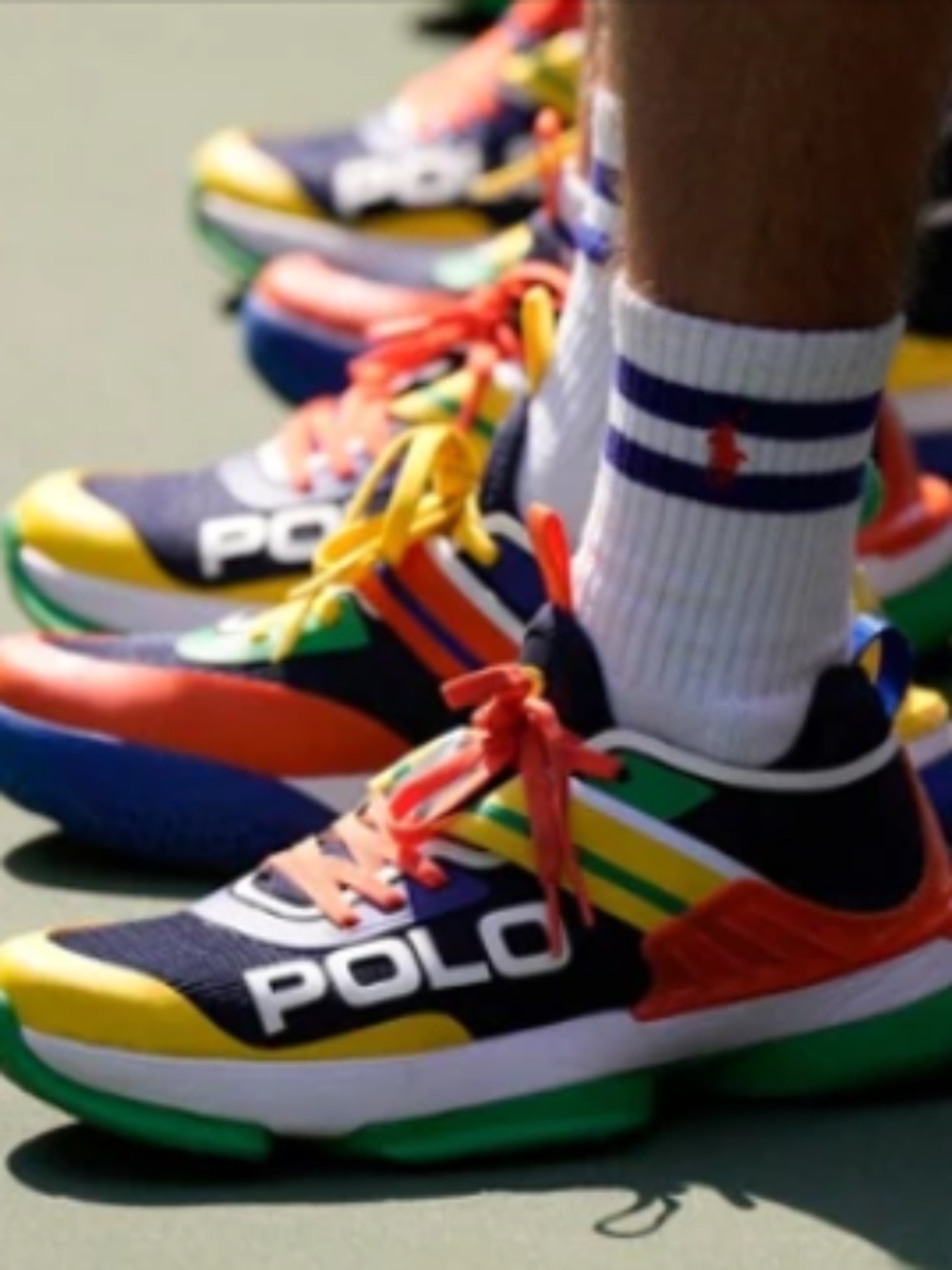 Polo Ralph Lauren Navy Multicolor US Open Pro Court Tennis Sneaker Unisex